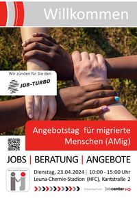 Plakat zum Aktionstag für migrierte Menschen am 23.04.2024